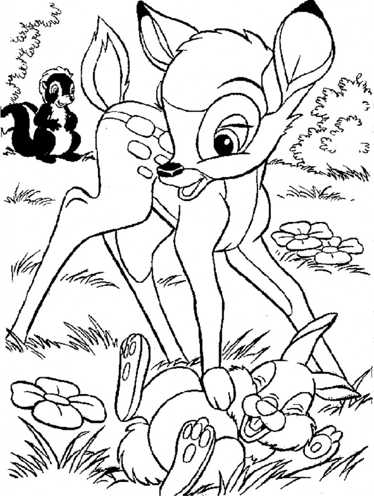 Plansa de colorat cu Bambi 30 24